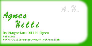 agnes willi business card